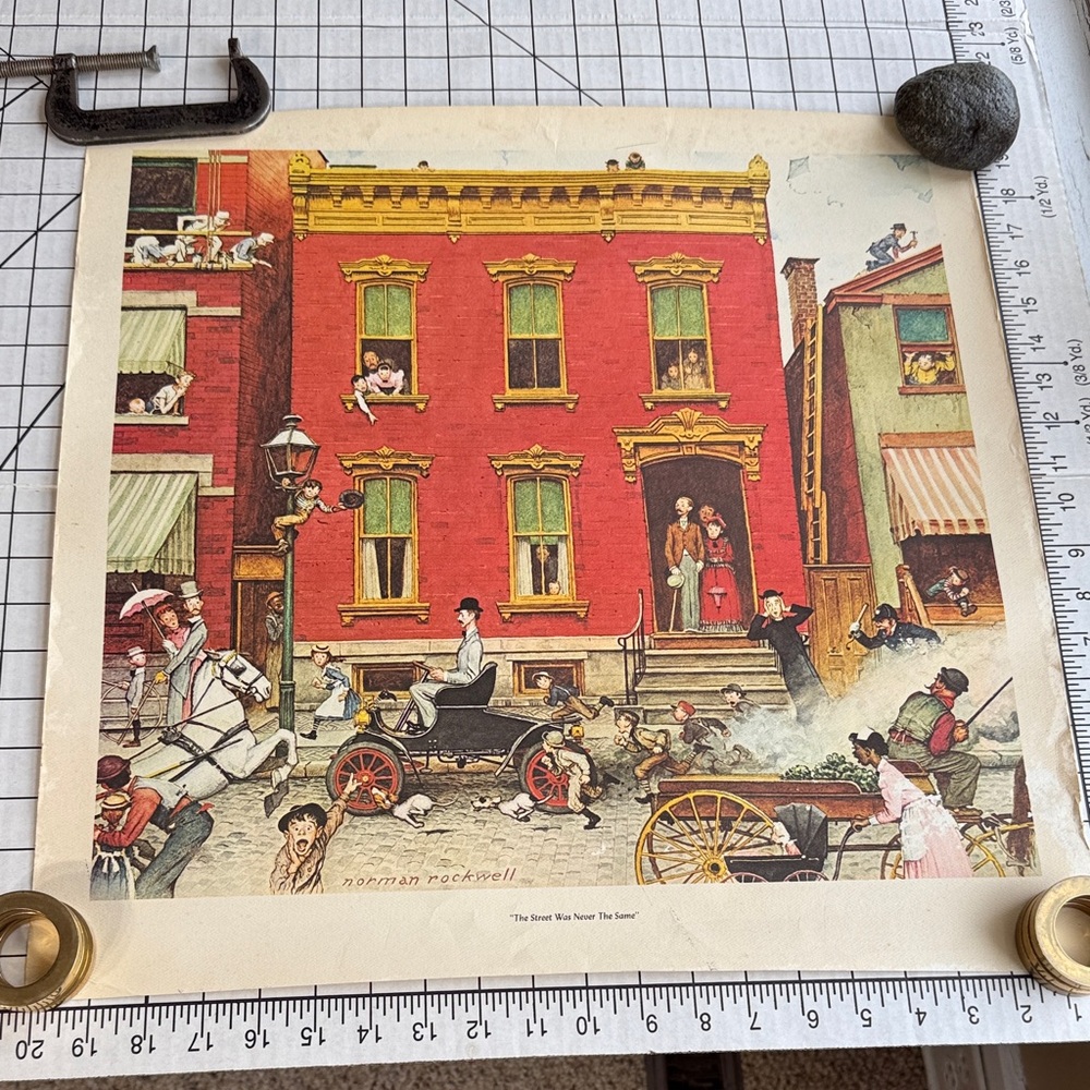 Vintage Norman Rockwell The Street Was Never the Same Print Americana City Scene
